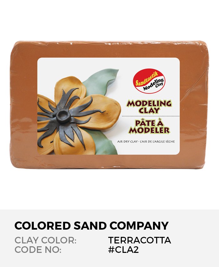 Modelling Clay Air Dry 500g Terracotta Colourable Dryable Mud 