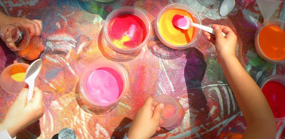 Kids playing with Classic Colored Sand