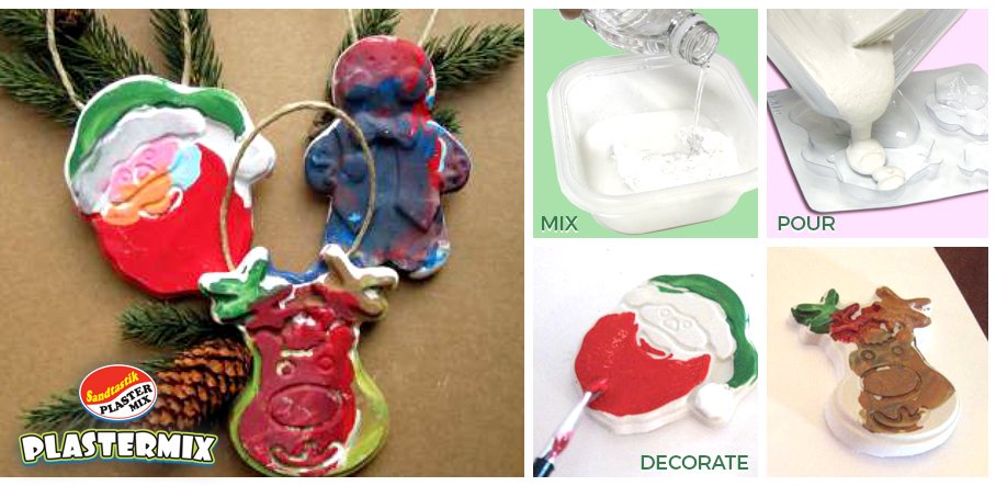 Plastermix Holiday Ornaments