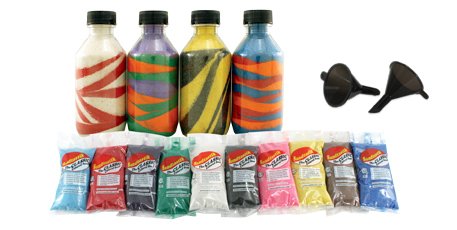 Sand art bottles with colored sand