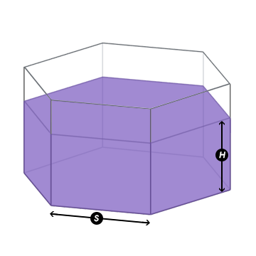 Calculate the bulk sand volume needed for a hexagonal sandbox Calculate the bulk sand volume needed for a hexagonal sandbox