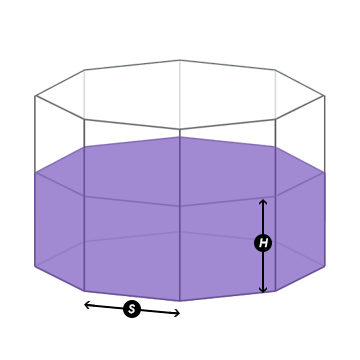 Calculate the bulk sand volume needed for an octagonal sandbox Calculate the bulk sand volume needed for an octagonal sandbox